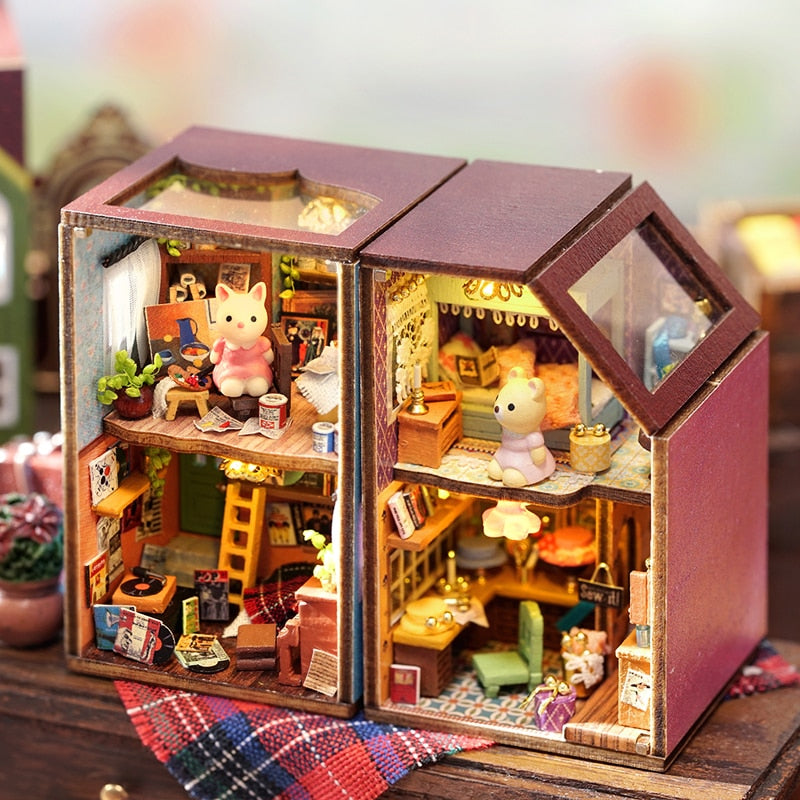 a doll house is shown on a table